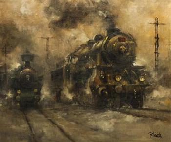 Two Train Engines by 
																	Jaroslav Ronek