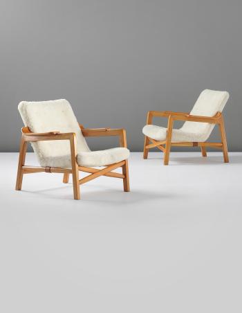 Pair of 'Fireplace' chairs by 
																	Tove Kindt-Larsen
