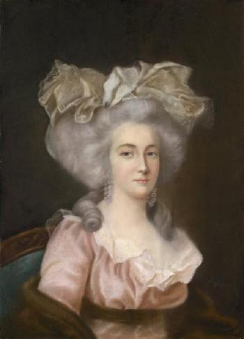 Portrait de jeune femme à la robe rose, en buste by 
																	Adelaide Labille-Guiard