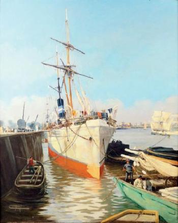 Le Havre, bateau au port by 
																	Jacques Marie Omer Camoreyt