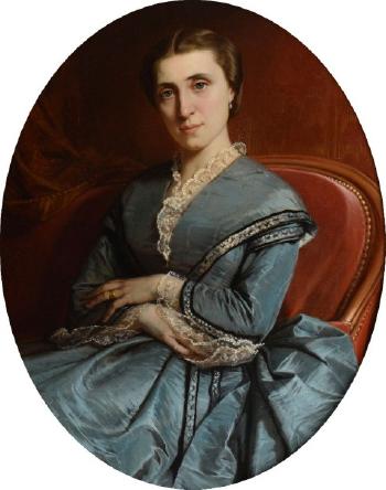 Portrait de Madame Nathalie Saudral (1831-1908) by 
																	Alexandre Josquin