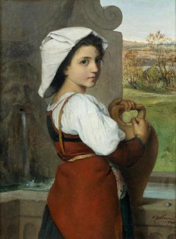Jeune italienne à l’amphore by 
																	Emile Salome