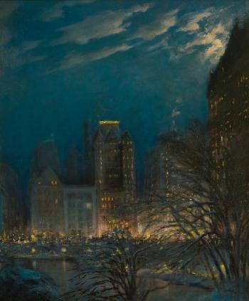 The View From Central Park At Night by 
																	Orlando Rouland