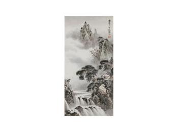 Landscape and figure by 
																	 Guo Zhi