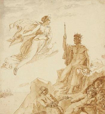Junon vient demander à Eole les vents contre la flotte troyenne (Énéide, Livre I) by 
																	Victor Orsel
