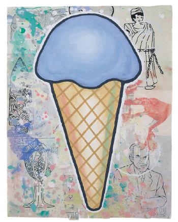 Blue cone by 
																	Donald Baechler