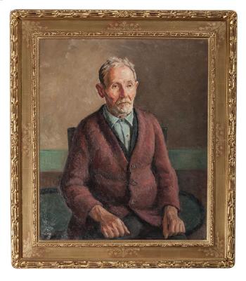 Grandfather in red sweater by 
																			Harry Farlow