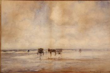 The seaweed gatherers by 
																			Thamine Henriette Bartholde Jacoba Tadema-groeneveld