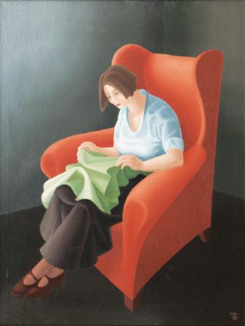 Frau im roten Sessel by 
																	Peter Dulberg
