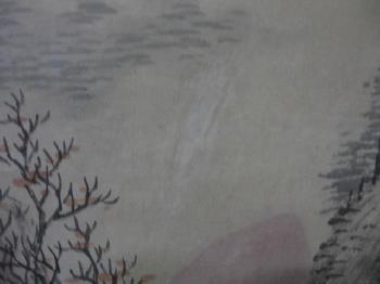 Landscape. Beauty strolling by blossoming plum by 
																			 Zhu Liangcai