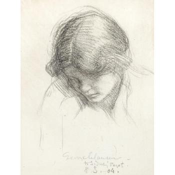 (1) Sand dunes; (2) Study of a girl's head by 
																			George Clausen