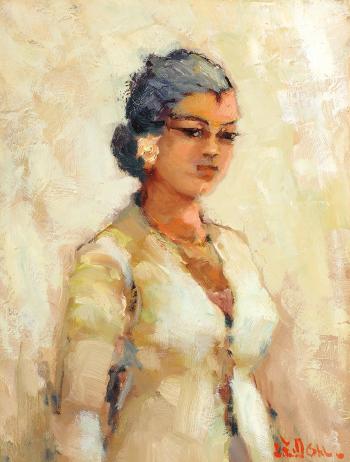 Portrait Of A Javanese Lady by 
																	Lucien Frits
