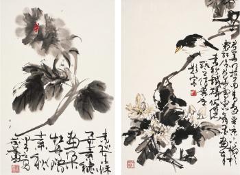 Birds; Flowers by 
																	 Wang Junhua