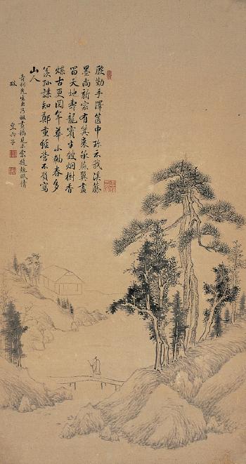 Dwelling in mountains by 
																	 Yi Xin