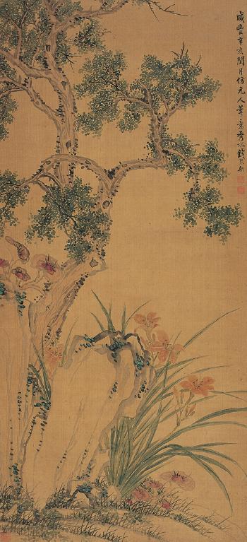 Ganodermas and flowers by 
																	 Qian Juchao