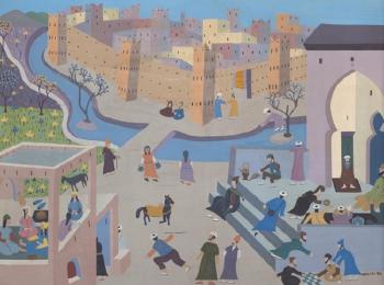 Fresque de la vie marocaine by 
																	Mohamed Naciri