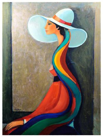 Lady with hat by 
																			David Adickes