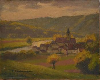 Village aux collines by 
																	Pierre Ladureau