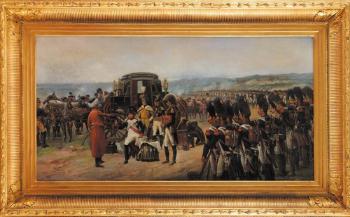 Le déjeuner de l'empereur Napoléon 1er devant sa berline by 
																	Louis Gardette