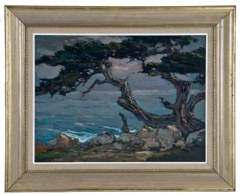 Coastal landscape with Monterey Cypress by 
																	S Chen Yuan