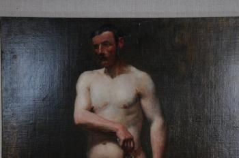 Academic male nude by 
																			John Henry Lorimer