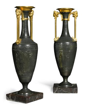 A pair of vases by 
																	Henry Cahieux