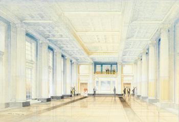Reception Hall Of The Exchange Buildings, Nottingham, Designed By Thomas Cecil Howitt (1899-1968) by 
																	Cyril A Farey