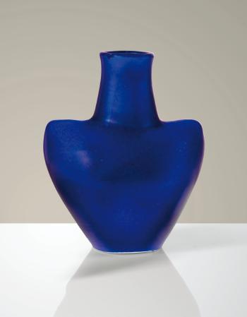 A Blue Glazed Ceramic Vase by 
																	Suzanne Ramie