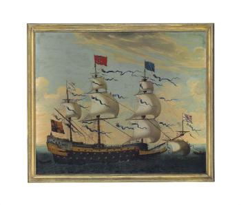HMS Sovereign of the Seas, in choppy waters by 
																	Isaac Sailmaker