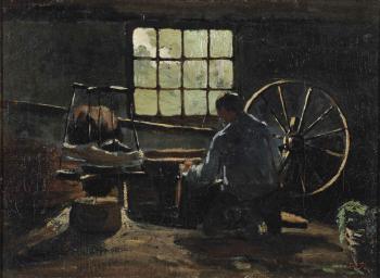 A man spooling yarn, Nuenen by 
																	Anton Gerhard Alexander van Rappard