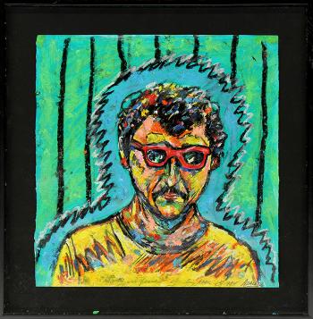 Self portrait with glasses by 
																	Luis Cruz Azaceta