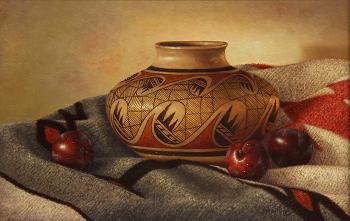 Acoma Pottery and Apples by 
																	Jerry Venditti