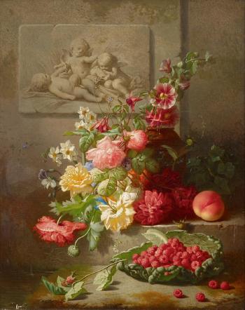 Floral still life by 
																	Albert Raoux