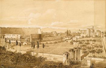 View of Rome with the Colosseum by 
																	Joseph Denis Odevaere