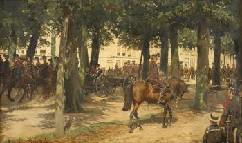 Cavalry procession by 
																	Jan Hoynck van Papendrecht