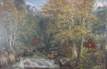 Hunting in the woods by 
																	Edward Troye