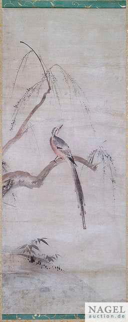 Malerei eines Vogels auf einem Weidenast by 
																	Kaiho Yusho