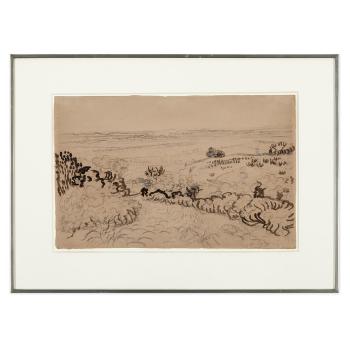 The Plain of La Crau by 
																			Vincent van Gogh