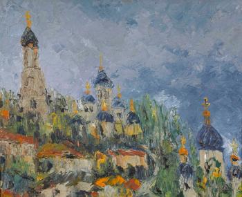 Hügellandschaft mit orthodoxen Kirchen by 
																	Ivan Kurach