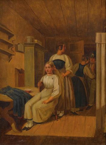 Toilette des Berner Mädchens by 
																	Johann Jakob Friedrich Walthard