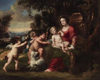 Madonna Mit Kind, Johannesknaben Und Putten by 
																	Jan Thomas van Yperen