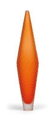 A large 'Orange Furrow' vase by 
																	Benjamin and Kathy Elliott Edols