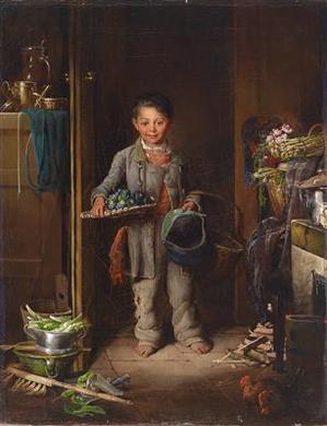 The young flower seller by 
																	Henriette Kaergling-Pacher