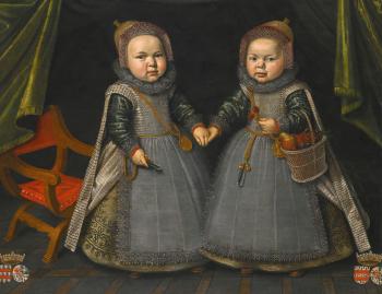 Portrait Of Two Twins Probably From The Watervliet Family Of Flanders by 
																	 North Netherlandish School