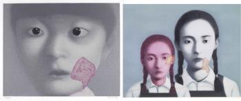 Two Sisters; & My Daughter by 
																	 Zhang Xiaogang
