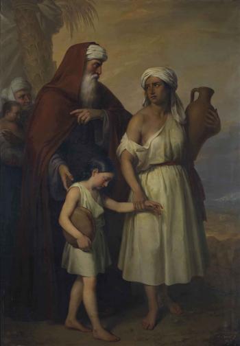 Abraham banishing Hagar and Ishmael by 
																	Antonio Maria de Esquivel