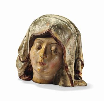 Head of a female saint, probably the Virgin by 
																	Saint Nicholas of Neufchateau