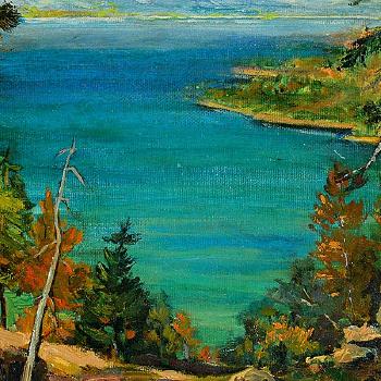 Emerald Bay Lake Tahoe 1945 by 
																			Ethel Phegley
