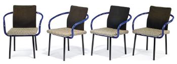 Mandarin armchairs (8) by 
																			 Sottsass Associati