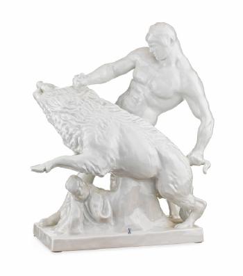 Herkules und der Kalydonische Eber, Meissen by 
																	Louis Tuaillon